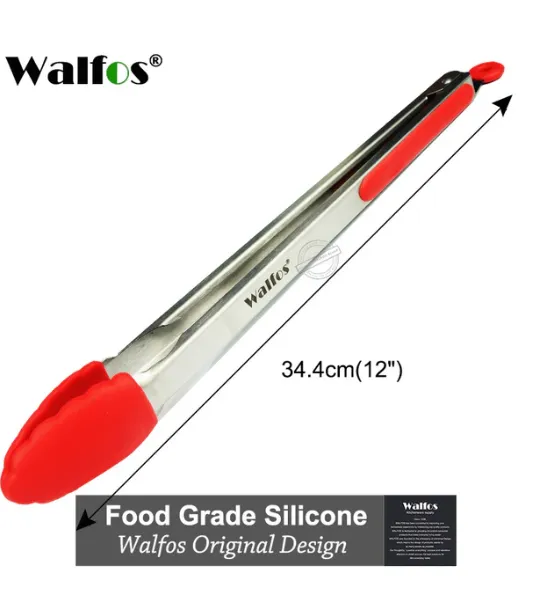 Walfos 12 inch Silicone Stainless Steel Tongs - MICROVISOR® Extension Hood  Solutions for Microwave OTR